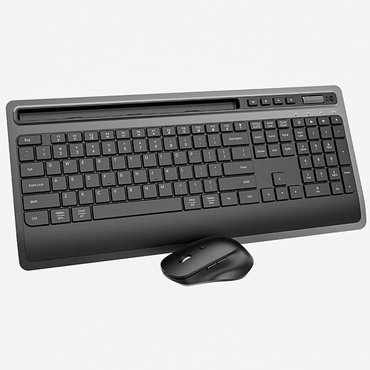 Wireless-Keyboard-and-Mouse-Combo-for-Business-Office-with-Tablet-Slot-Wrist-RestBlack-TBD0606211201A