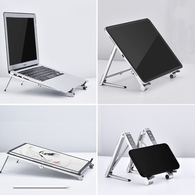 X23-3-In-1-Portable-Storage-Foldable-Aluminum-Phone-Tablet-StandSilver-TBD0603156601B
