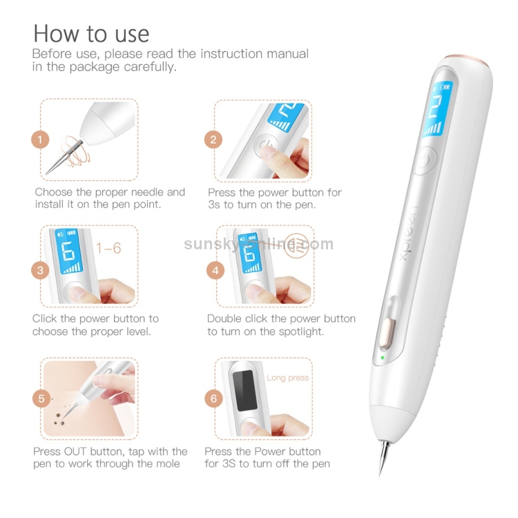 XPREEN-XPRE051-Professional-Wireless-Rechargeable-Mole-Freckle-Dark-Spots-Tattoo-Wart-Removal-Pen-Skin-Tag-Spot-Eraser-Pro-Beauty-Sweep-Spot-Pen-Kit-With-LED-Screen-SpotlightWhite-HCB8047W