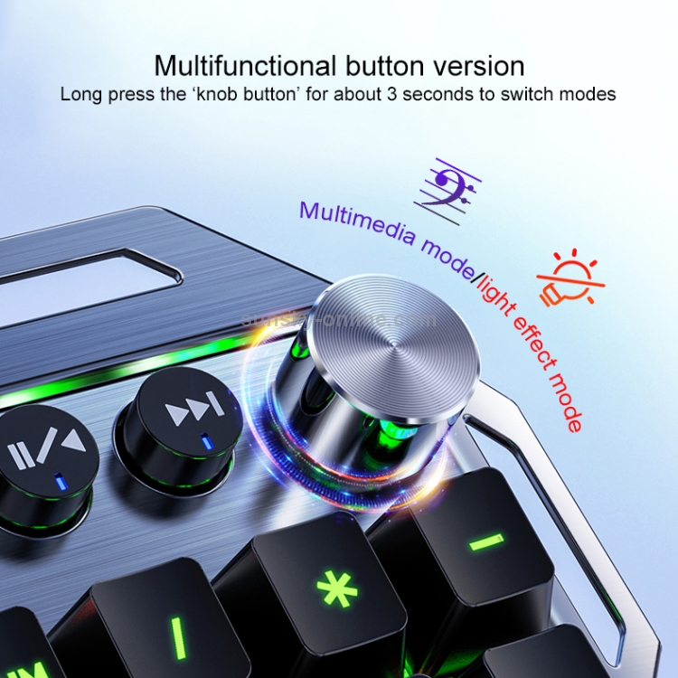 YINDIAO-K100-USB-Metal-Mechanical-Gaming-Wired-Keyboard-Mixed-Light-Blue-ShaftBlack-KB6320B